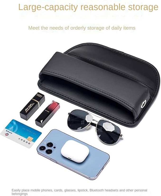 Car Seat Gap Filler Organizer, 2-Pack, Black Leather, Universal Anti-Drop Holder for Phone, Keys, Cards, Fits SUV, Truck