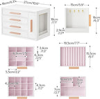 HOOBRO Jewelry Box for Women, Wooden Jewelry Organizer with Transparent Window, 4-Layer Jewelry Organizer Box, Jewelry Holder