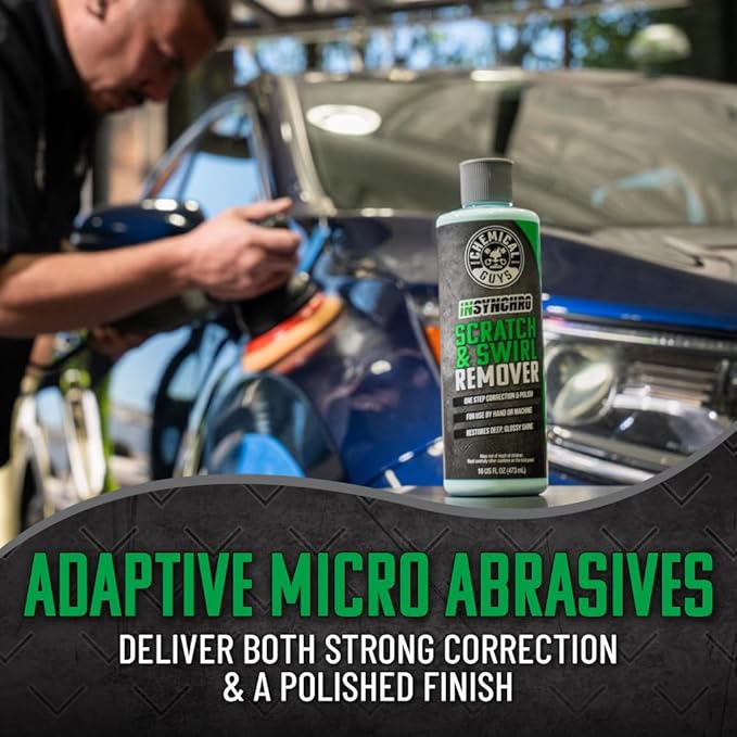 Chemical Guys Insynchro Scratch & Swirl Remover - One Step Compound & Polish for Paint Correction - Removes Fine Scratches, Swirls & Oxidation from Cars, Trucks, SUVs, Motorcycles & More, 16 oz
