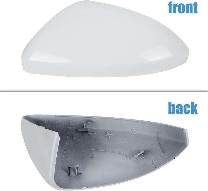 DERI Driver Side Mirror Cap Compatible with Volkswagen Jetta 2019 2020 2021 2022 2023 2024 2025, Left Side Mirror Cover fit for VW Jetta US Version Without Turn Signals, Super white