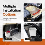 Car Trash Can Waterproof Vehicle Garbage Bin, Leakproof Anti Slip Floor Mat Clip Trash Bag Holder for Car, Truck, SUV, Van Portable Auto Trash Container with Stability Clips (White, Small)