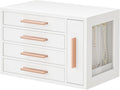 HOOBRO Jewelry Box for Women, Wooden Jewelry Organizer with Transparent Window, 4-Layer Jewelry Organizer Box, Jewelry Holder