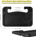 Steering Wheel Tray Desk, Black Portable Laptop & Food Table for Eating, Working, Makeup, Steering Wheel Stand for Truck Drivers, Vehicle Mount Organizer with Cup Holder