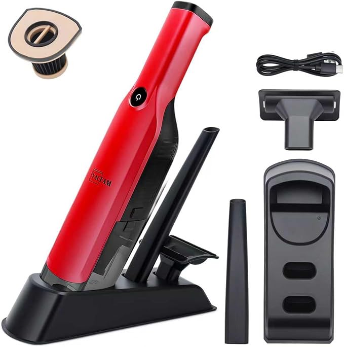 Handheld Vacuum Cordless,15KPA High Power Suction,USB Quick Charge,Car Vacuum Cleaner with Storage Dock,Lightweight Rechargea