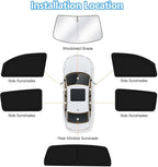 KUST Car Window Shades for 2007-2021 Toyota Tundra Accessories Windshield Sun Shade Side Rear Window Covers Sunshade Privacy Protection for Camping Blackout UV Block Full Set 6PCS
