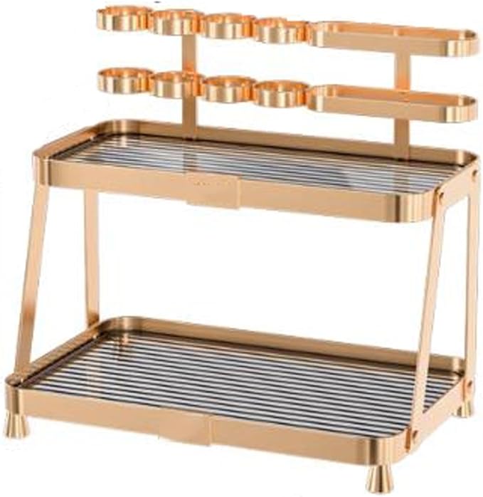 Makeup Organiser Storage 2 Tier Makeup Organizer Rack , Bathroom Vanity Organizers and Storage, Ideal for Desk and Dresser Co