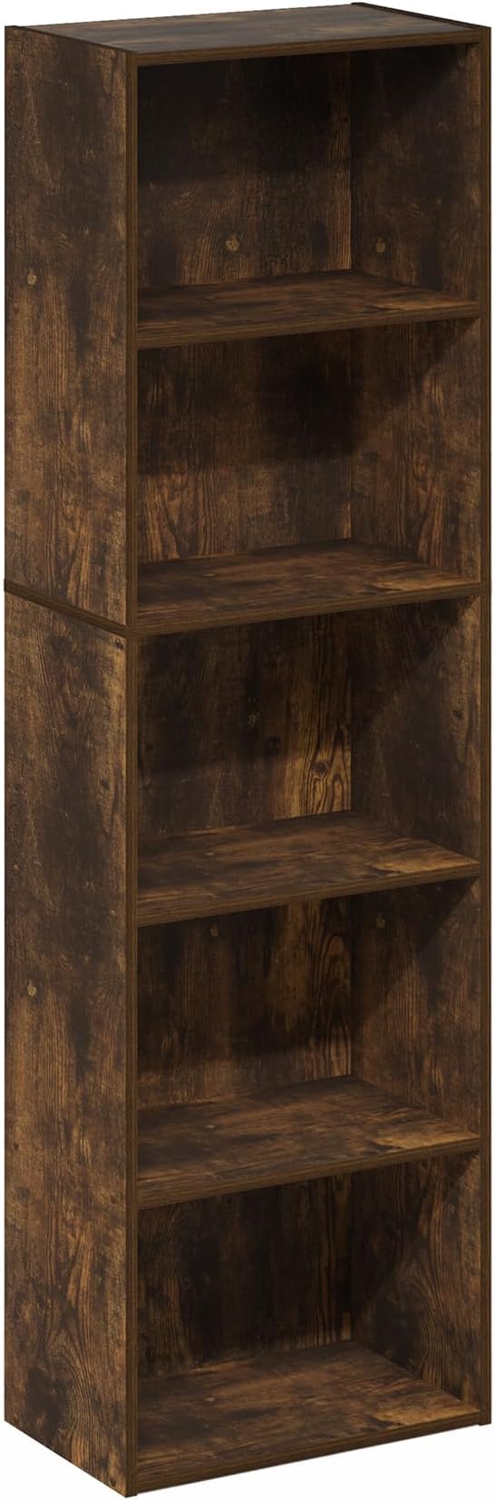 Furinno LUDER Book Shelf, 5-Tier Bookshelf, Bookcase with Open Shelves, 9.4 x 15.8 x 52, Easy Assembly, for Living Room, Bedr