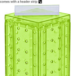Azar Displays 700220-GRE-2C16 Four-Sided 4”W x 12” Revolving Pegboard Tower Kit Counter Display with 16-Pack of 2 inch Lockin