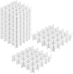 JOIKIT 64 Pack White Plastic DIY Grid Drawer Dividers, Adjustable Drawer Divider Organizer, Household Storage Makeup Socks Un