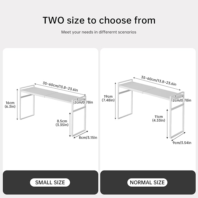 1pcs Medicine Cabinet Organizer Stretchable Storage Box for Bathroom Stackable Mirror Cabinets Vanity Small Narrow Shelf Slim