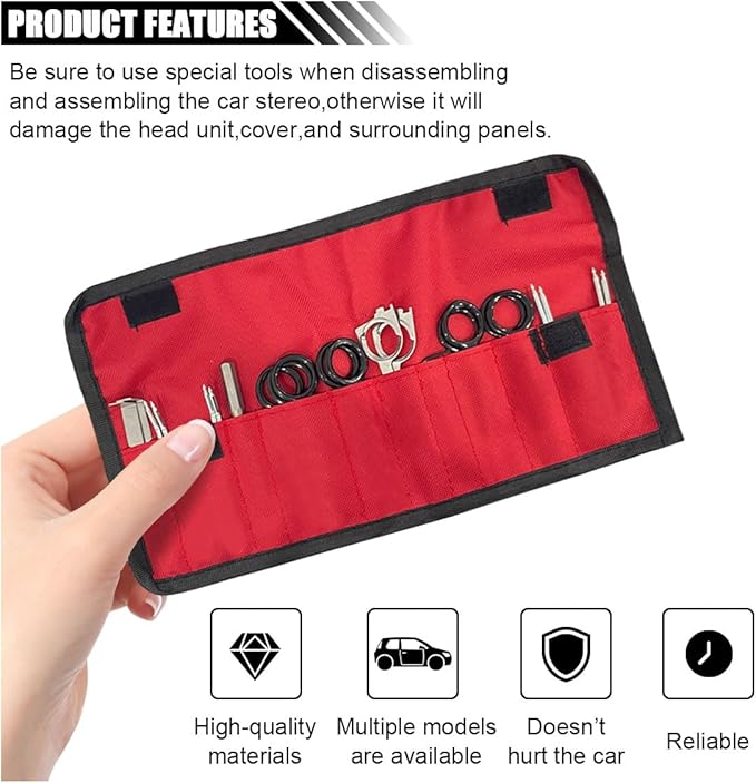 20PCS Car Radio Removal Tool Kit, Professional Tooling Car Audio Stereo CD Player Removal Key Kit, Universal Radio Removal Pr