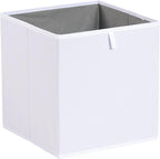 Amazon Basics Collapsible Cube Storage Organizer Bins, Closet Organizer Baskets for Shelves, Space-Saving, White, 13" x 15" x