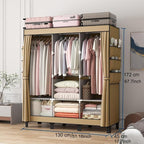 Portable Closet, 51.18" Large Capacity Clothing Storage Organizer with 3 Hanging Rods 6 Shelves 18 Side Pockets, Dustproof St