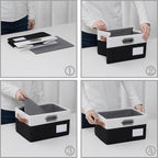 PRANDOM Foldable Storage Bins with Handles [3-Pack] Fabric Collapsible Storage Boxes Baskets Cubes Containers with Handles fo
