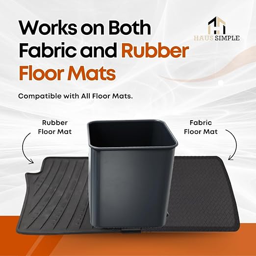 Car Trash Can Waterproof Vehicle Garbage Bin, Leakproof Anti Slip Floor Mat Clip Trash Bag Holder for Car, Truck, SUV, Van Portable Auto Trash Container with Stability Clips (Gray, Small)