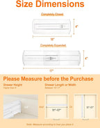 6 Pack Drawer Dividers for Clothes, 4" High 10.6"-16.9" Adjustable Drawer Dividers Expandable Dresser Drawer Organizer, Clear
