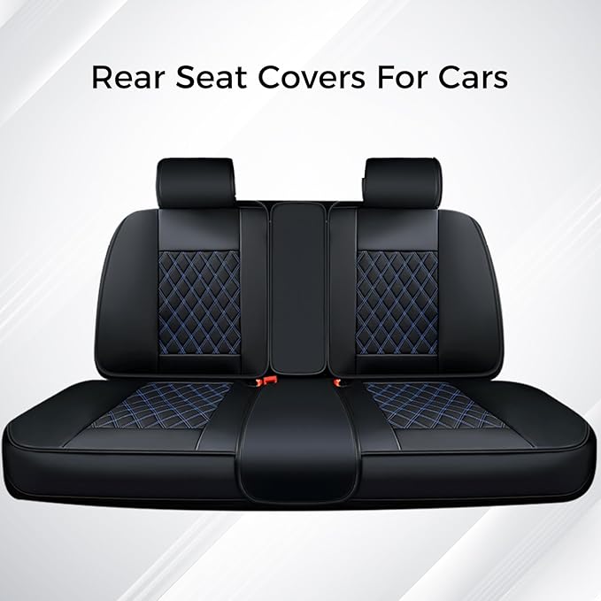 Huidasource Car Back Seat Cover, Leather Anti Slip Automotive Rear Seat Cover Protector, Back Seat Car Cover Velcro Adjustabl
