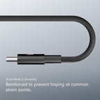 Beats USB-A to USB-C Woven Short Cable Fast Charging Durable/Tangle-Free Compatible Charger for Apple & Android Devices (8 in