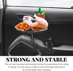 povtii Car Adjustable Food Tray, 360 Swivel Car Food Tray, 8.7 Inch Diameter, Non-Slip Clip Type Snack Tray, Black