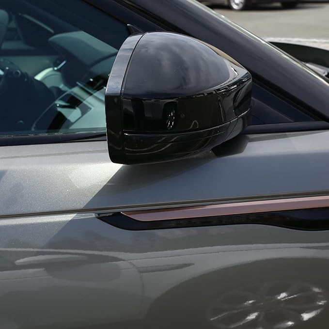ABS Rearview Mirror Cover Side Mirror Protector Exterior Decoration for Land Rover Evoque 2016-2019,For Land Rover Discovery Sport 2015-2019,For Jaguar F-Pace X761 (Bright black)