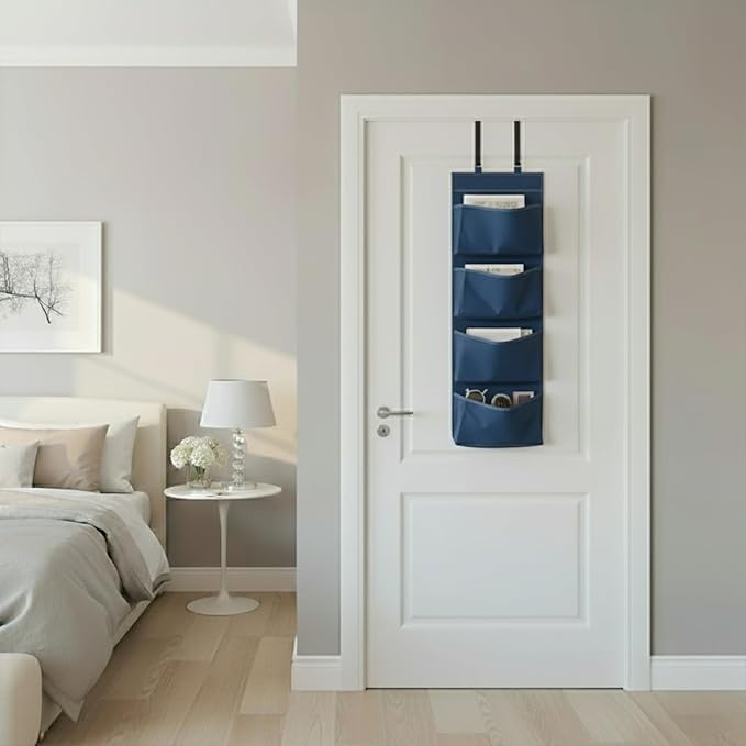 YNR Over Door Storage with 4 Pockets, Strong and Durable Hanging Wardrobe Organiser, Practical and Spacious, Hanging Storage 