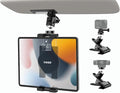 Car Sun Visor Tablet Mount, Truck Visor Tablet Holder Clip [Upgrade Clip Never Fall] Multifunctional Vehicle Phone Clamp with 1/4" Screw, for iPad, Galaxy Tabs, Fire, iPhone, 4-12.9"