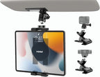 Car Sun Visor Tablet Mount, Truck Visor Tablet Holder Clip [Upgrade Clip Never Fall] Multifunctional Vehicle Phone Clamp with 1/4" Screw, for iPad, Galaxy Tabs, Fire, iPhone, 4-12.9"