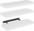AMADA HOMEFURNISHING Floating Shelves, Wall Shelves for Bathroom/Living Room/Bedroom/Kitchen Decor, White Shelves with Invisi