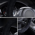 Flying Banner car Steering Wheel Cover Soft Velvet Warm Universal Size 15 inches SUV Truck Anti Slip Odorless Summer Winter (