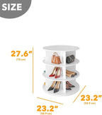 SpaceAid 3 Tier Rotating Shoe Rack Tower, Spinning Shoe Display Lazy Susan, Revolving 360 Shoe Rack Storage Round Carousel, V