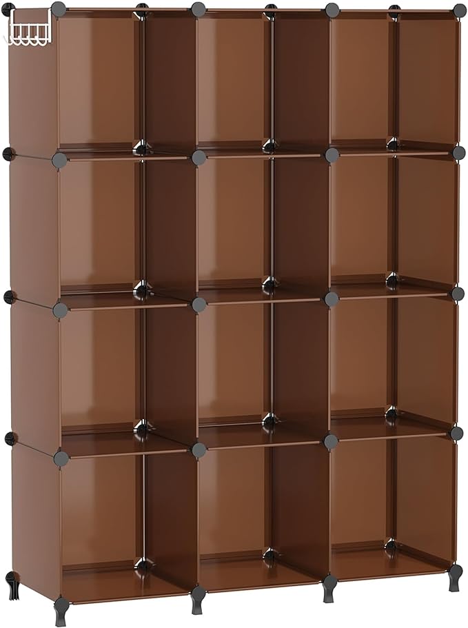 AWTATOS Cube Storage Organizer, Storage Cubes Shelves Bookshelf, 12 Cube Closet Organizers and Storage, DIY Stackable Plastic