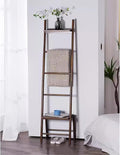 Blanket Ladder, Decorative Bamboo Rack Stand for Quilt and Towel Display, 65 Inch for Living Room and Bathroom