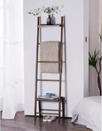 Blanket Ladder, Decorative Bamboo Rack Stand for Quilt and Towel Display, 65 Inch for Living Room and Bathroom