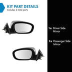 TRQ 2 Piece Driver and Passenger Side Mirror Assembly Set Electric Adjustment Heated No Memory Chrome Compatible with 2005-20