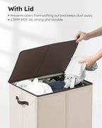 SOLEDI Laundry Hamper with Lid 130L Large & Tall Collapsible Laundry Basket, Clothes Hamper with Bag Removable Easy to Carry,