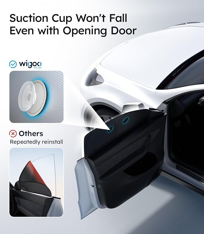 Wigoo 2026 Upgrade Tesla Model Y Side Window Sunshade [Ice-Crystal Cool, Suction No-Fall] Sun Block for Baby & Camping & Privacy Napping, 7PCS No Front Windshield for Model Y 2020-2024 Exclude Juniper