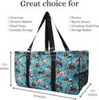 NGIL Extra Large Utility Tote Reusable Grocery Bag Oversized Collapsible for Groceries, Storage, Picnic, Beach (Rowdy Rodeo-Black)