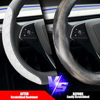LKWLIKEI Leather Steering Wheel Cover. Elegant Diamond Checkered Design, Non-Slip and Breathable, for Tesla Model 3/Y Steerin