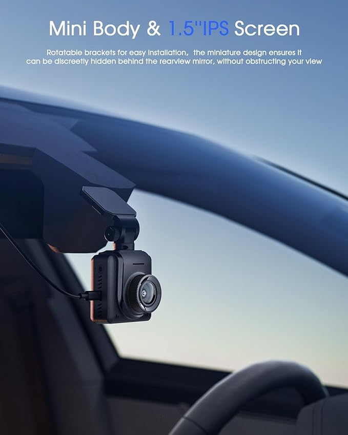 Dash Cam 2K, WiFi Dashcams with APP, External GPS, 1.5'' IPS Screen, Front Dash Camera for Cars, Mini Car Camera, WDR Night V
