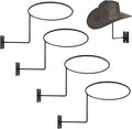TiciKim Pack of 4 Metal Hat Holder Wall Mounted Cowboy Hat Rack Hat Hanger for Wall Display, Cowboy Hat Holder Organizer Mult