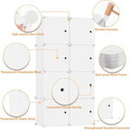 C&AHOME Cube Storage Organizer with Doors, 8-Cube Shelf, Closet Cabinet, DIY Plastic Modular Bookshelf, Storage Shelves Ideal