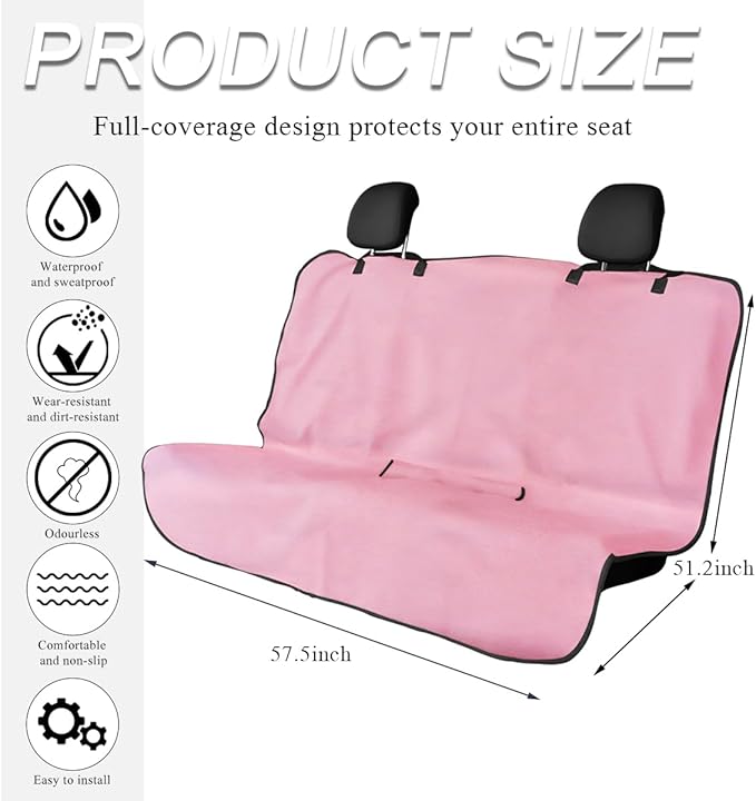 Car Towel Seat Cover, Waterproof Sweating Non-Slip Premium Soft Towel Carseat Protector, Universal Machine Washable Car Truck