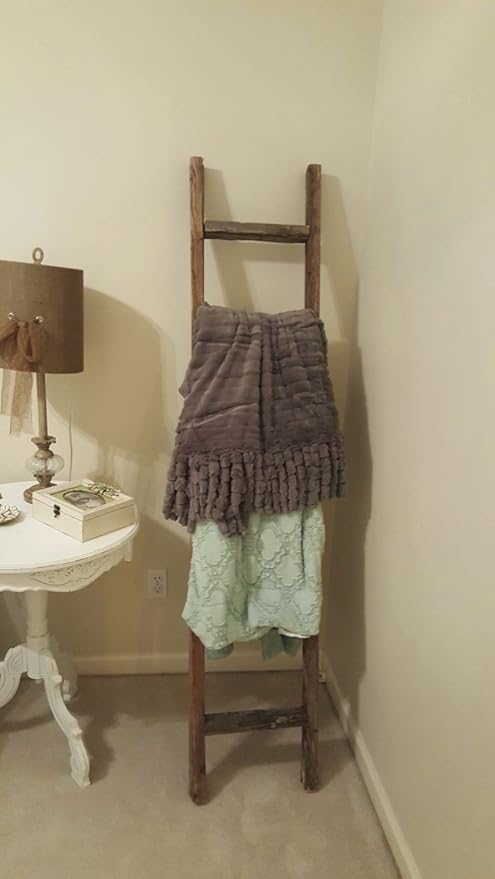 BARNWOODUSA Rustic Decorative Ladder - 100% Upcycled Wood (72" x 12" x 1.5", Weathered Gray)