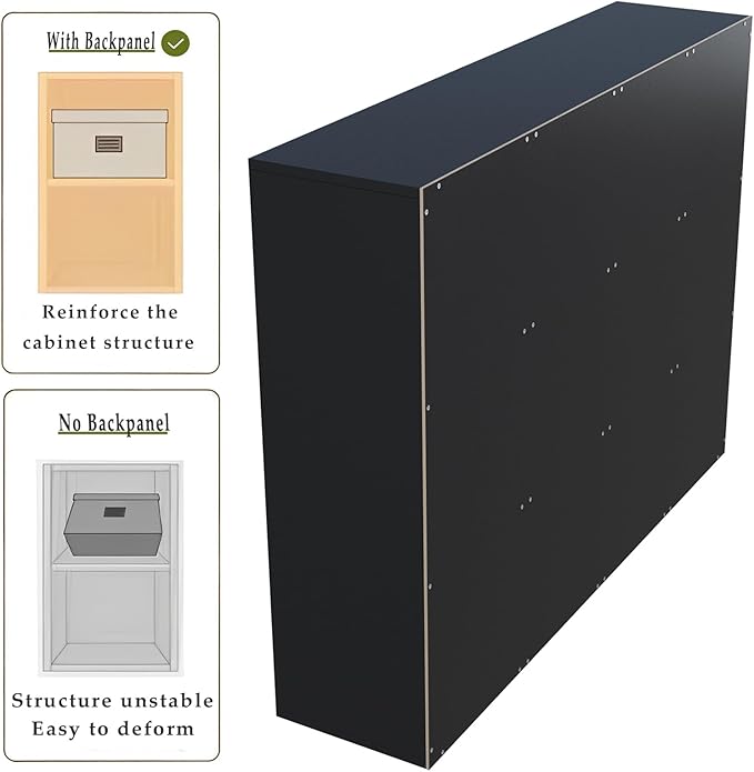 OSCHF 12-Cube Storage Shelf Bookcase - Wooden 3-Tier Floor Standing Open Bookshelf for Home and Office, Display Cabinet, Blac