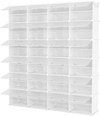 Shoe Rack Organizer 12 Tier Shoe Storage Cabinet with Door 96 Pair Tall Shoes Rack Expandable Free Standing Sturdy Plastic Ea