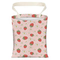 Cute Car Trash Can, Hanging Canvas Car Back Seat Organizer and Storage Bag, Funny Car Trash Bag For Travelling, Outdoor Cute Pink Strawberry Flowers
