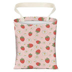 Cute Car Trash Can, Hanging Canvas Car Back Seat Organizer and Storage Bag, Funny Car Trash Bag For Travelling, Outdoor Cute Pink Strawberry Flowers
