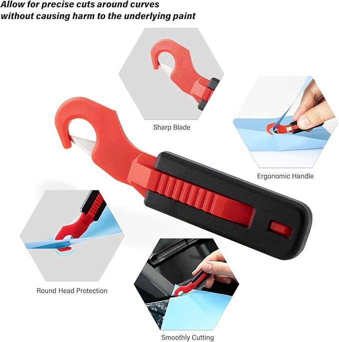 Gomake Vinyl Wrap Guard Cutter Knife Window Tinting Cutter Precision Automotive Safety Cutting Tool for Car Wrapping, Window Tinting,Decals,Signs, Wrap Film and Other Car Vinyl Cutting (W203)