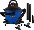 Koblenz Wet Dry Vacuum Cleaner, Large 16.0 Gallon Tank, 6.5 HP Powerful Vacuum for Dry and Wet Messes, Vacuum Cleaner and Blo