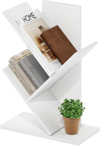 Furinno Tree Book Shelf, 3-Tier Bookshelf with Angled Open Shelf, Tree Bookcase for Room Decor, 8.4 x 15.7 x 21.3, for Organi
